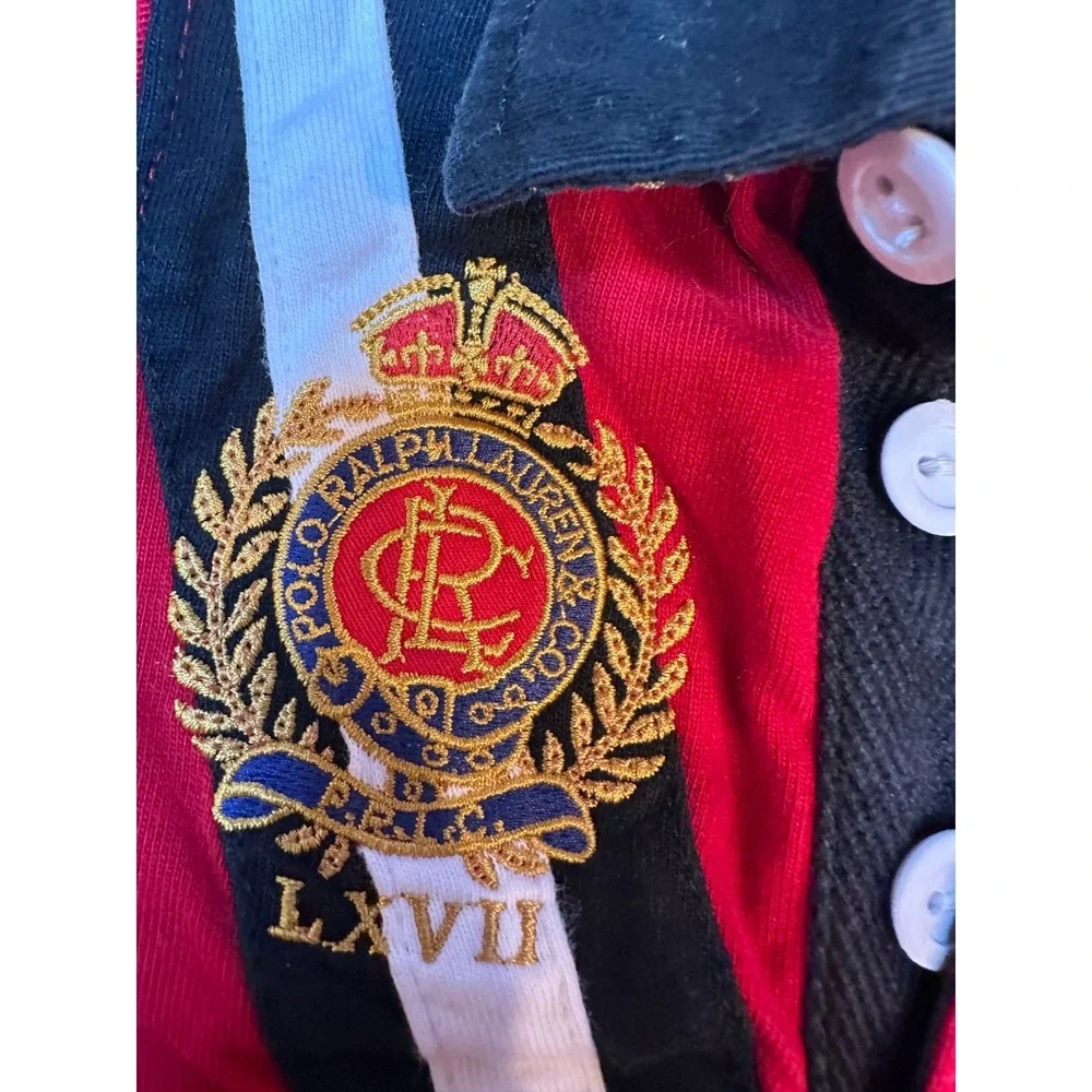 Ralph Lauren Rugby Coverall Kids 12M Red Big Pony Crest Long Sleeve Romper‎ Y2K
